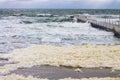 Sea foam and powerful sea splash wave Royalty Free Stock Photo