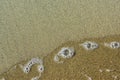 Sea foam on sand Royalty Free Stock Photo