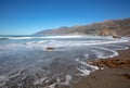 Sea foam on shore at the original Ragged Point beach at Big Sur on the Central Coast of California United States Royalty Free Stock Photo