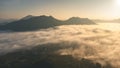 Sea of Fog covers the area on the top of hill Doi Phu Thok, Chiang Khan, Loei, Thailand Royalty Free Stock Photo