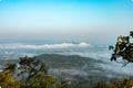 Sea of Fog covers the area on the top of hill Doi Phu Thok, Chiang Khan, Loei, Thailand Royalty Free Stock Photo