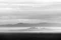 Sea of fog and mist between mountains and hills Royalty Free Stock Photo