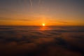 Sea of Fog in mountains before sunrise in austrian alps