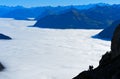 Sea of fog over Lake Lucerne Royalty Free Stock Photo