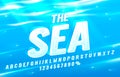 the Sea font set collection, letters and numbers symbol. Vector