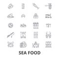 Sea food related icons Royalty Free Stock Photo