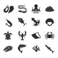 Sea Food Icons Set Royalty Free Stock Photo