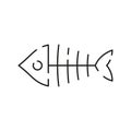 Sea food line icon. White meat restaurant. Editable vector of fish line icon. Trendy stroke signs for website, apps and UI.