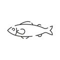 Sea food line icon. White meat restaurant. Editable vector of fish line icon. Trendy stroke signs for website, apps and UI.