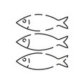 Sea food line icon. White meat restaurant. Editable vector of fish line icon. Trendy stroke signs for website, apps and UI.