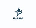 sea food logo fish creative concept design vector