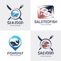 Sea Food Logo. Fish Logo Set Design Template Collection