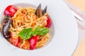 Sea food pasta Royalty Free Stock Photo