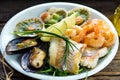 Sea food plate Royalty Free Stock Photo