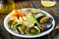 Sea food plate Royalty Free Stock Photo