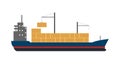 Sea freight icon with container ship