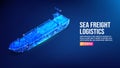 Sea freight logistics with Container ships, transportation, worldwide shipping concept. Vector illustration eps10