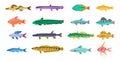 Sea and Freshwater Fishes with Bright Scales