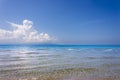 The sea in front of the Kaminia Beach in Kefalonia. Royalty Free Stock Photo