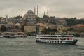 Sea front landscape of Istanbul historical part, Turkey famous city. Tourist Istanbul city landscape. Istanbul landscape, Turkey