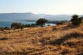 The Sea of Galilee and Church Of The Beatitudes, Israel, Sermon of the Mount of Jesus Royalty Free Stock Photo