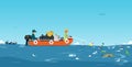 Sea garbage boat Royalty Free Stock Photo