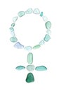 Sea glass mosaic - Venus astrological symbol