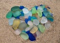 Sea Glass Pebbles in the shape of a Heart Royalty Free Stock Photo