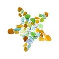 Sea glass peices on white Royalty Free Stock Photo