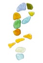 Sea glass peices on white Royalty Free Stock Photo