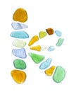 Sea glass peices on white Royalty Free Stock Photo