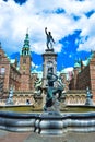 Sea god Neptune Fountain in Frederiksborg Castle. Hillerod, Denmark Royalty Free Stock Photo