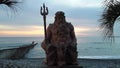 Sea god Neptune at sunset, Sochi resort Royalty Free Stock Photo