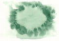 Sea green horizontal watercolor gradient hand drawn background. Middle part is lighter than other sides of image