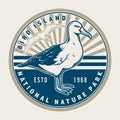 Sea gull logotype vintage colorful