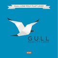 Sea gull low poly, polygon, logo illustration