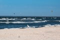 Sea and gulls, beach,, blue sea, azure coast Royalty Free Stock Photo