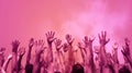 Crowd hands in the air at festival Royalty Free Stock Photo