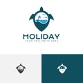 Sea Holiday Vacation Pin Map Turtle Logo