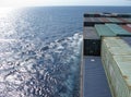 Sea and horizon from a container ship