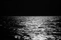 Sea horizon at night. moonlight on the waves. Long exposure Royalty Free Stock Photo