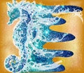 Sea horse background, vector Royalty Free Stock Photo