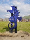 Four hundred metres sea horse character Royalty Free Stock Photo