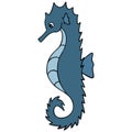 Sea Horse. Fish of the order of needle-shaped. Master of disguise. Colored vector illustration. Isolated white background. Royalty Free Stock Photo