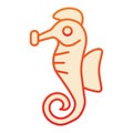 Sea horse flat icon. Sea animal orange icons in trendy flat style. Underwater life gradient style design, designed for