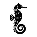 Sea horse icon, vector illustration, black sign on isolated background Royalty Free Stock Photo