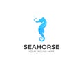 Sea horse logo template. Sealife vector design