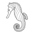 Sea horse simple for coloring