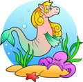 Sea horse swim Royalty Free Stock Photo