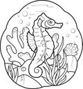 Sea horse swims Royalty Free Stock Photo